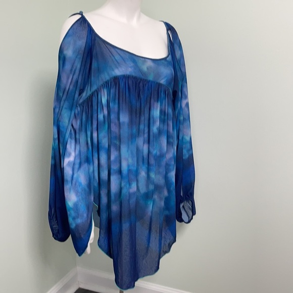 Free People Mystic Tie Dye Top- Blue Small - Picture 5 of 9